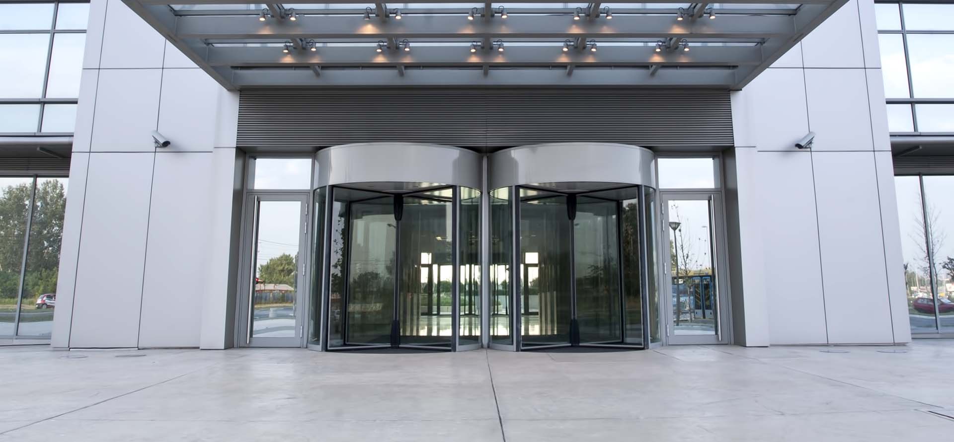 Business building entrance